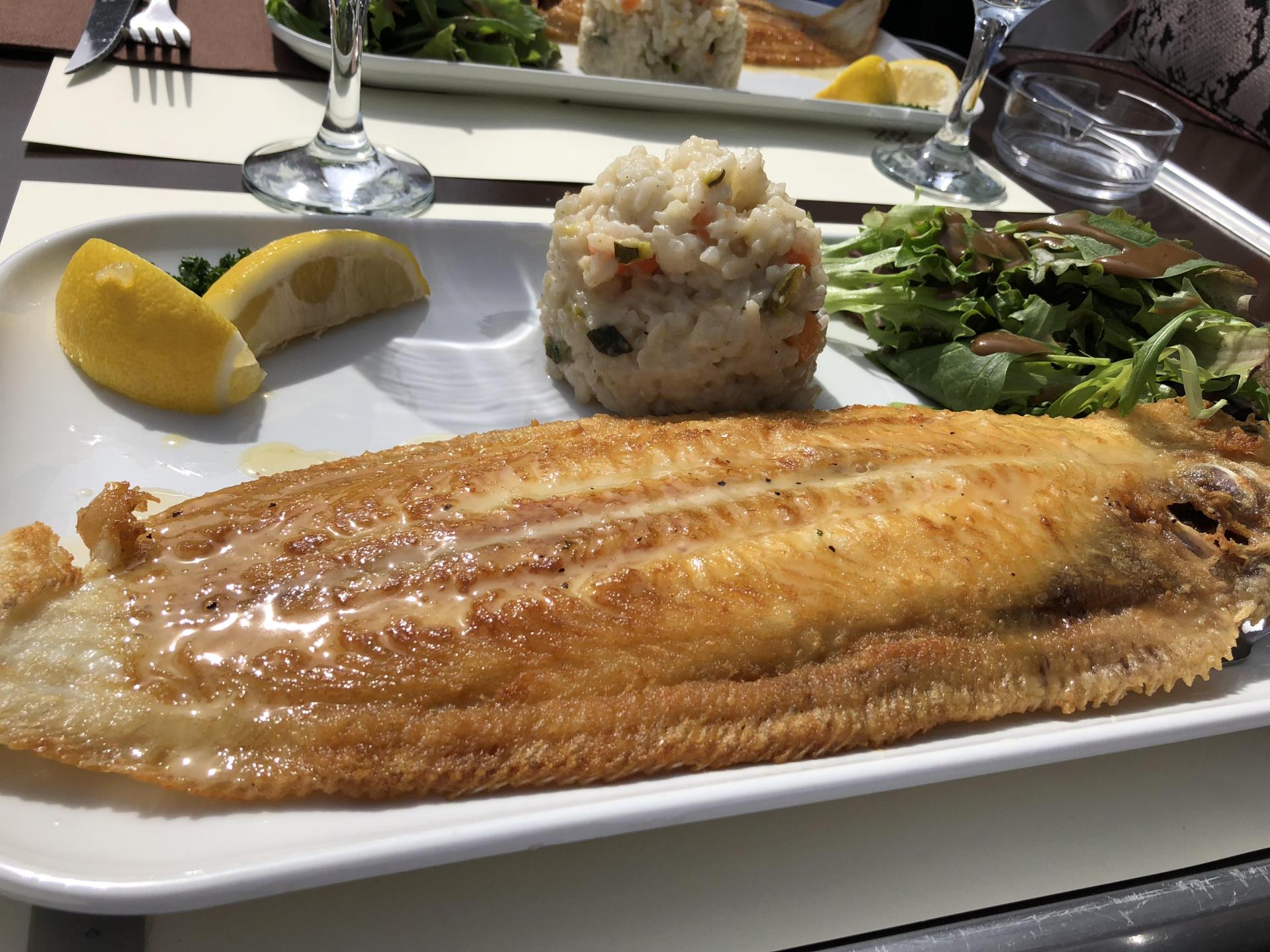 Sole meunière et Risotto aux petits légumes