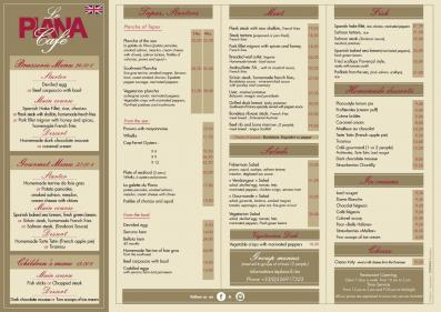 English menu 2025